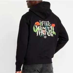 Old Navy Wicked‎ Hoodie Women M Black Floral I Feel Wicked Graphic Whimsigoth thumbnail 3