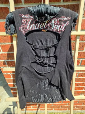 ANGEL SOUL WOMAN WINGS ROSE FLOWER DAY OF THE DEAD T-SHIRT SHIRT Small thumbnail 4