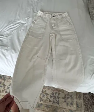 Relaxed Fit Wide Leg Pant White thumbnail 3