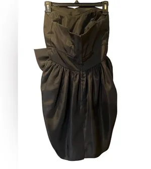 HOST PICK Vintage Talbots Kappi 80’s Black Taffeta Strapless PROM Dress Size SP thumbnail 4