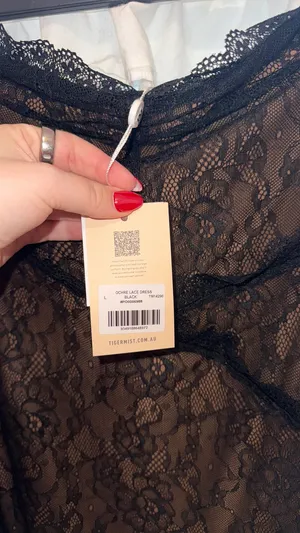 Tiger Mist Mini Dress Black Lace thumbnail 4