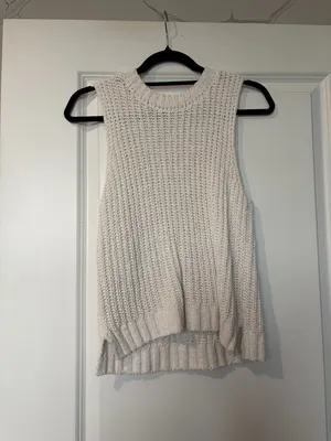 Abercrombie & Fitch Cream Crochet Knit Tank thumbnail 2