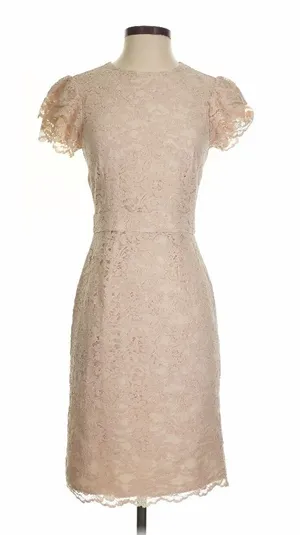 Rachel Parcell Blush Lace Midi Dress with Puff Sleeves thumbnail 1