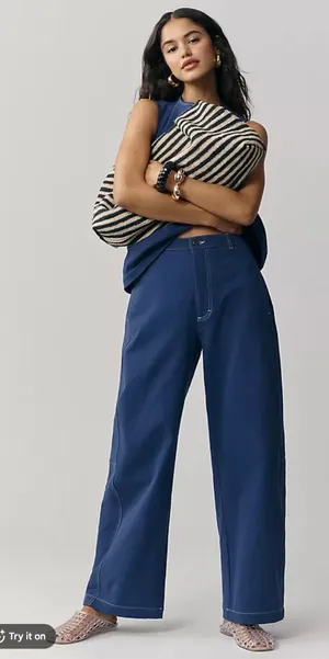 Anthropologie Maeve Curve Puddle Pants thumbnail 1