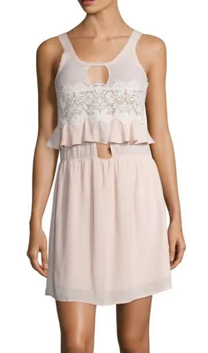 For Love & Lemons Pink Lace Mini Dress Size Small Romantic Coquette thumbnail 1