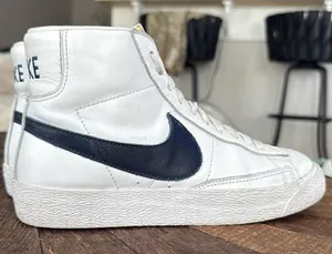 Nike Zoom Blazer Mid ISO SB Orange Label White/Navy Leather w/ Exposed Tongue thumbnail 1