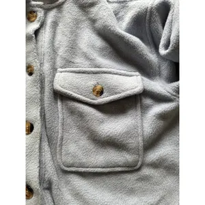 Thread & Supply Women Size Small Button Down Crop Fleece Jacket Casual Preppy‎ thumbnail 5