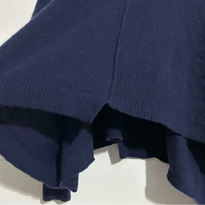 Aqua Cashmere Turtleneck Asymmetrical Sweater Navy M/L Minimal Timeless Classic thumbnail 5