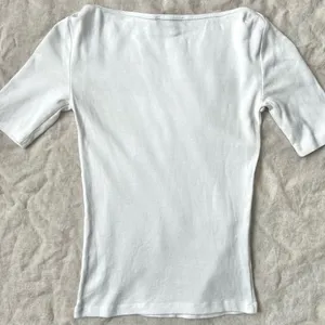 ZARA White Boat Neck Top thumbnail 1