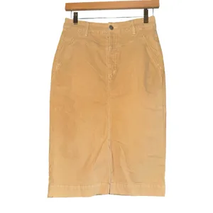 Free People Yellow Corduroy Skirt Womens 26 Academia Retro Boho Casual Librarian thumbnail 2