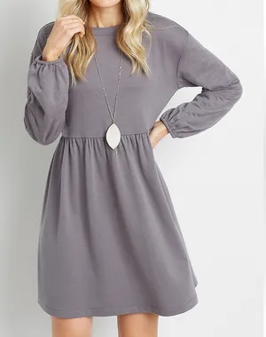 Maurices Gray Quilted Sleeves Sweatshirt Dress women’s L NWT thumbnail 1