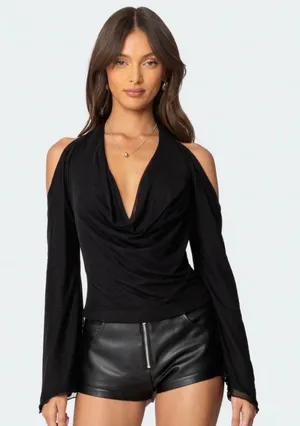 Edikted Black long sleeve top thumbnail 1