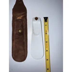 Vtg Gucci Made‎ To Measure Shoe Horn White With Brown Suede Case thumbnail 6