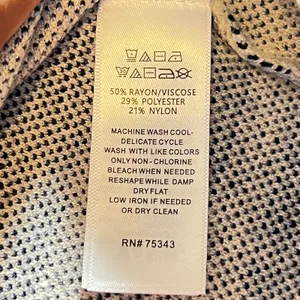 793 | Tahari Plaid Mock Neck Boxy Knit Sweater Tan Blue Women‎ XL thumbnail 6