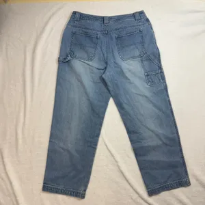 VTG Sonoma Carpenter Jean 12 Petite Cropped Denim Utility Pockets Light Wash 90s thumbnail 2