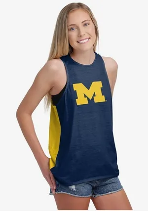 FOCO USA Michigan Wolverines Womens Tie-Breaker Sleeveless Top NWT Size Medium thumbnail 1