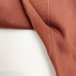 Leggings High Rise Brown Ribbed Full Length Athletic Gym‎ Workout Activewear thumbnail 3