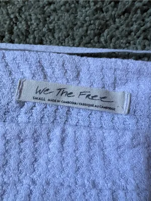 We The Free Oversized Waffle Knit Long Sleeve Womens S White Boho Thermal thumbnail 5