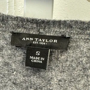 Ann Taylor Merino Wool Cashmere Blend Open Front Cardigan Sweater Small Gray thumbnail 5