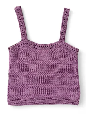Vince Crochet Square Neck Camisole Lilac Purple Small thumbnail 4