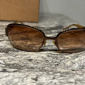 Nine West Brown Oval Sunglasses with Gradient Lenses thumbnail 3