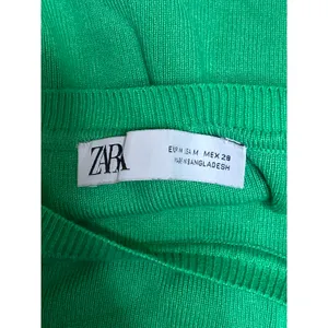 Zara Women's Green Rib Knit Crewneck Short Sleeve Crop Tee T-shirt Top Size M thumbnail 3