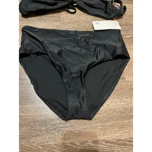 Quince Italian High Rise Bikini Bottom and Knotted Bikini Top True Black Size S thumbnail 3