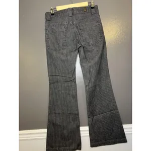 7 For All Mankind Jeans Womens 27 Gray Charcoal Wash Flare Striped Stretch Denim thumbnail 4