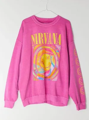 Urban Outfitters Nirvana Smile Overdyed Sweatshirt thumbnail 1