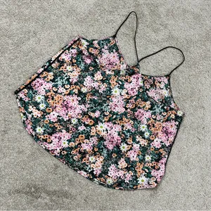 Victoria’s Secret Women’s Pajamas Set Satin Floral Cami Tank Top L & Shorts M thumbnail 3