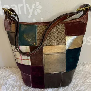 y2k Coach Bleeker 11356 Holiday Patchwork Hobo Bag Purse thumbnail 2
