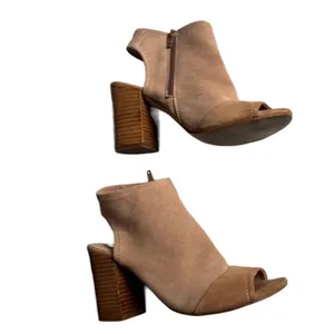 Aldo Barefoot Nude Peep Toe Suede Ankle‎ Booties Size 8 thumbnail 4