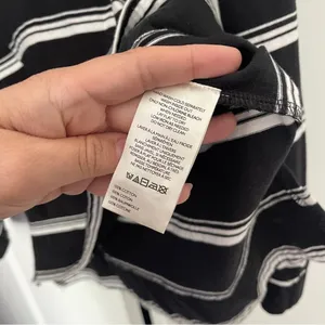NWT Maeve Anthropologie‎ It Girl Polo Top Black White Stripe Long Sleeve Top thumbnail 6