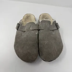 Birkenstock Boston Shearling Clogs Stone Coin Gray Suede Women Size 38 thumbnail 10