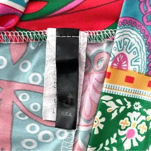 Pleated Blue and Pink Medallion Print Maxi Wide Leg Pants for Resort Wear thumbnail 4