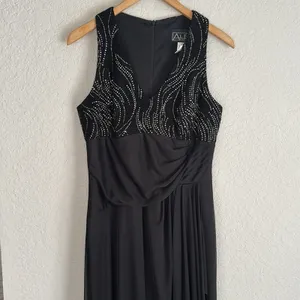 Alex Evenings Black Sleeveless Maxi Formal Dress Sparkle Event Wedding Party thumbnail 2