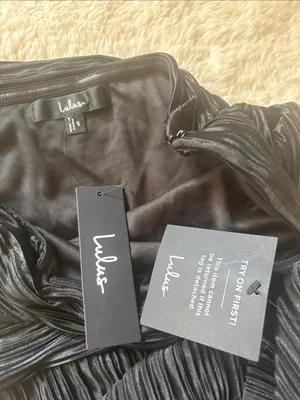 Lulus Lulus Poised Performance Black Plisse One-Shoulder Maxi Dress Size Small thumbnail 6