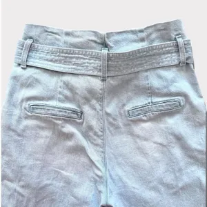 a new day Paperbag High Waist Tapered Jeans With Belt Light Blue Wash Sz 12 thumbnail 8