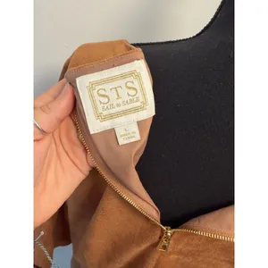 Sail to Sable STS Faux Suede 3/4 Ruffle Bell Sleeve Top Camel Brown Boho Western thumbnail 7