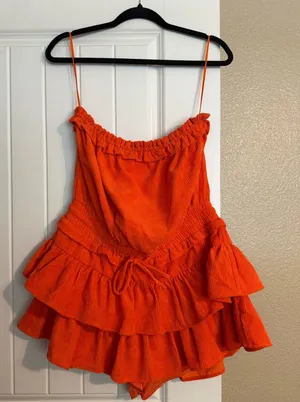 Day + Moon Gameday Orange Romper Size L thumbnail 1