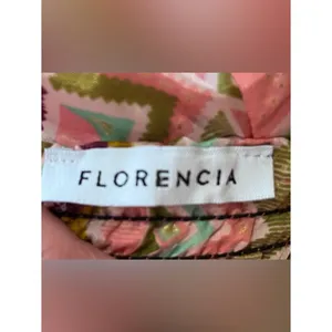Silk Blend Wide-Leg Pants Pink Earth Tone Geometric Print Bohemian Resort Wear thumbnail 8