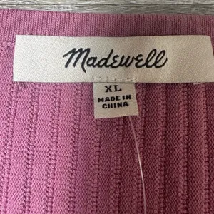 Madewell Ottoman Rib Crop Top Shaded Pink NEW thumbnail 3