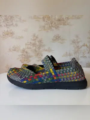Baretraps Ideena Woven Rainbow Multicolored Mary Jane Flats 7.5 US thumbnail 3