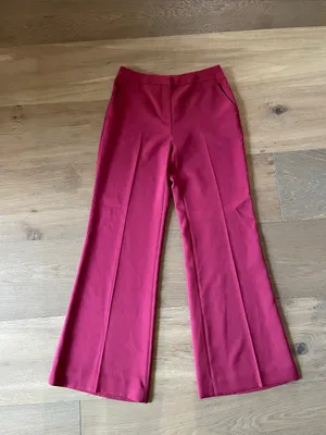 MILLY Nash Cady Pants- Burgundy Wide Leg Trousers Size 4 thumbnail 4