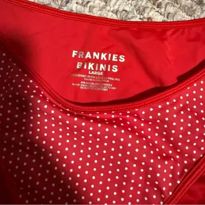 NWT Frankie’s Bikinis Dove Catalina Bikini Bottom in Scarlet Red Dot- Size Large thumbnail 8