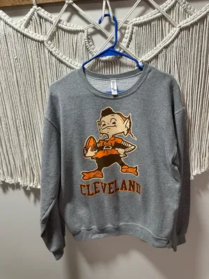 Jerzees Gray Sweatshirt with Orange Cleveland Mascot Graphic thumbnail 4