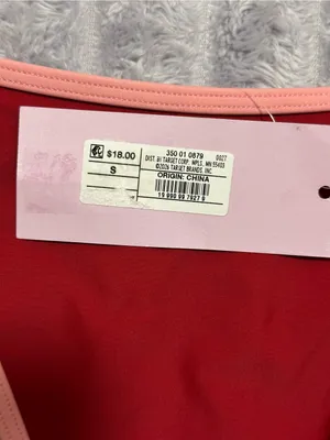 Wild Fable Red Bikini Bottom with Pink Tie-Side Trim — Size S — NWT thumbnail 2