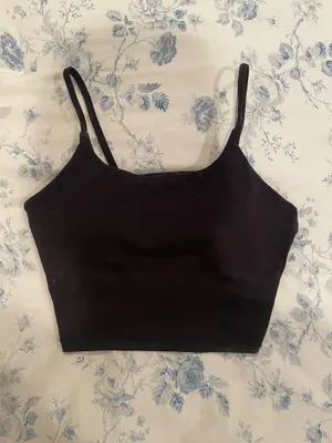Black athletic cropped tank top Size M thumbnail 1