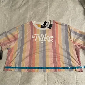 Nike Plus Size Cotton Striped Cropped Tee thumbnail 11
