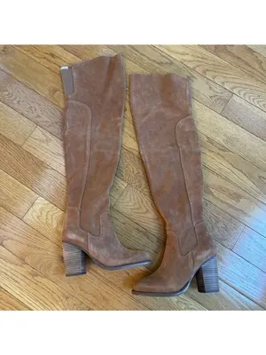 Kelsi Dagger Brooklyn Logan over-the-knee boot in brown chestnut suede Sz 6.5 thumbnail 5
